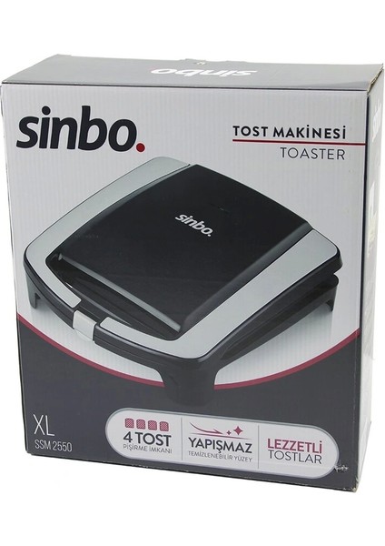 Xl Elektrikli Tost Makinesi 4 Tost Yapışmaz Yüzey 1500W SSM-2550