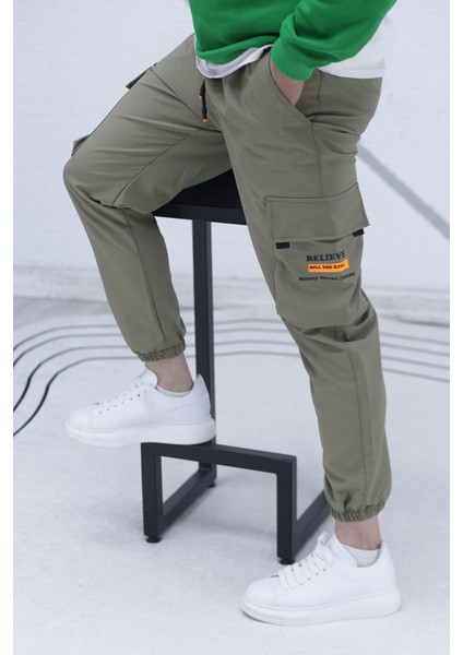 Erkek Jogger Kargo Cepli Paraşüt Pantalon (Dar Kesim)