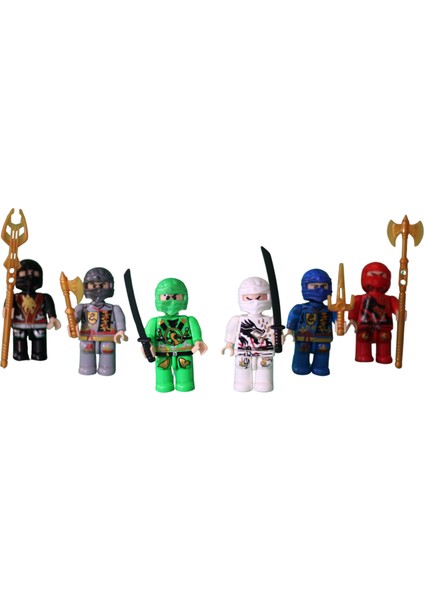 Samuray Ninja Oyuncak Figür Seti – 6'lı Aksiyon Figürü ve Silah Seti – Koleksiyon ve Oyun Seti