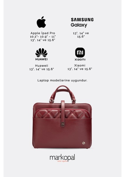 Kadın Evrak Laptop Çantası Kapitone - 14" ve 15.6" Laptop Bölmesi modelleri