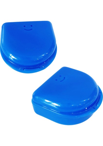 Diş Protez Kutusu - Diş Saklama -Kabı Küçük Boy -(Mavi) ( 2 Adet )