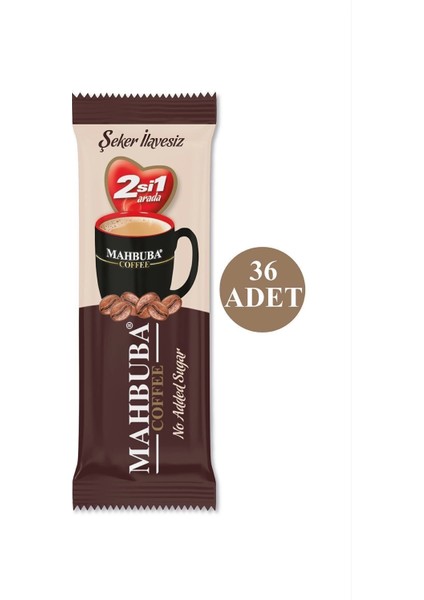 2si1 Arada Şekersiz 36X4,5 gr Mini Küçük Boy Ikramlık Otobüs Hazır Kahve Poşet