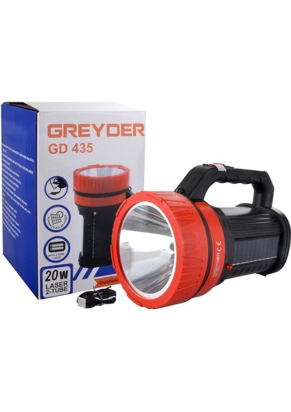 Gd 435 20 W LED Şarjlı El Feneri Solar Şarj Gd 435