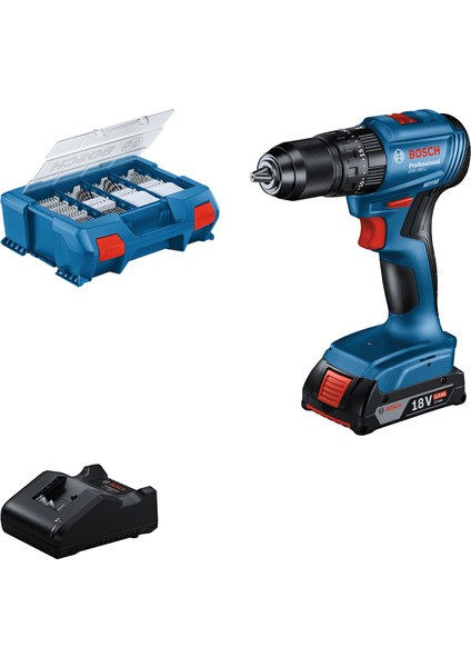 Gsb 185-LI Tek Akülü Darbeli Matkap 82 Parça Uç Set