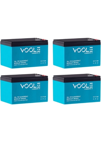 Volta Vsm/vsc/vst Serisi Için 12V 14AH Jel Akü Seti 4 Adet