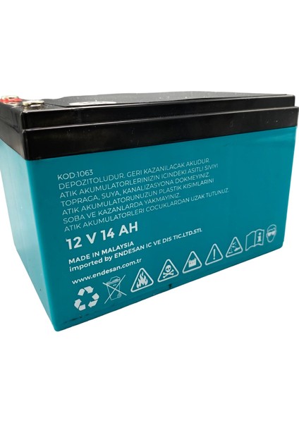 Volta Vsm/vsc/vst Serisi Için 12V 14AH Jel Akü Seti 4 Adet