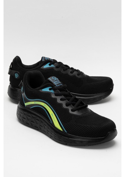 Erkek Triko Sneaker Rahat Hava Alabilen Kokusuz Spor Ayakkabı Siyah