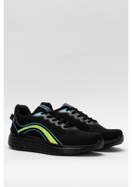 Erkek Triko Sneaker Rahat Hava Alabilen Kokusuz Spor Ayakkabı Siyah