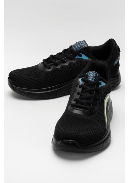 Erkek Triko Sneaker Rahat Hava Alabilen Kokusuz Spor Ayakkabı Siyah