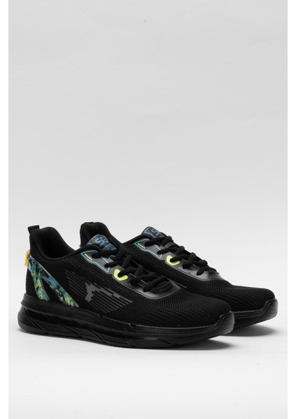 Erkek Triko Sneaker Rahat Hava Alabilen Kokusuz Spor Ayakkabı Siyah