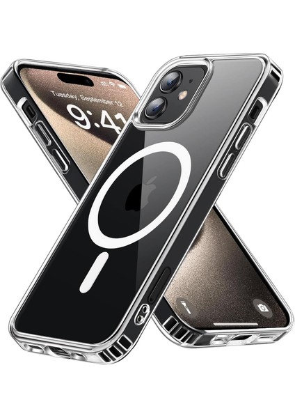 iPhone 12 Uyumlu Köşe Korumalı Darbe Emici Sert Sararmaz Şeffaf Magsafe Kılıf