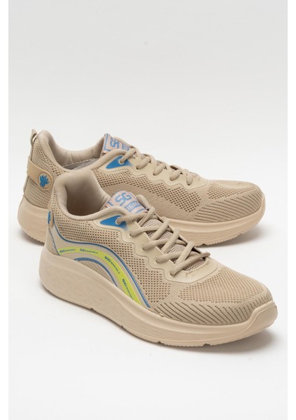 Erkek Triko Sneaker Rahat Hava Alabilen Kokusuz Spor Ayakkabı Bej