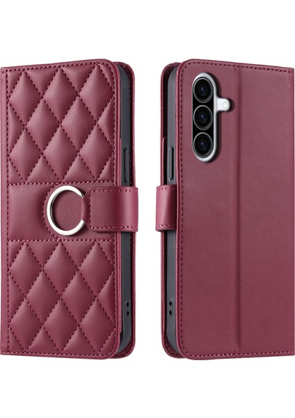Samsung Galaxy A56 Flip Kılıf Manyetik Halka Deri Flip Ince Cüzdan Kılıfı Kart Tutucu ve Uzun Askılı (Yurt Dışından) indirimleri