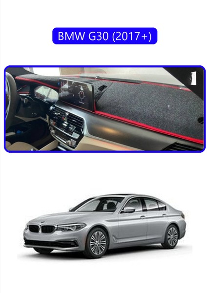 Bmw G30 G31 G38 2017+TORPİDO Koruma Halısı Mavi Kenar