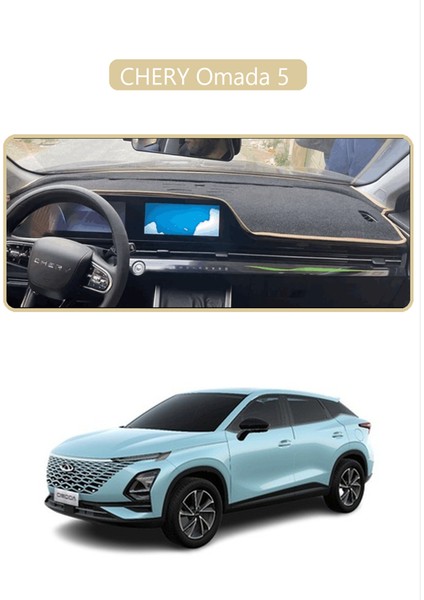Chery Omada 5 Torpido Koruma Halısı Bej Kenar