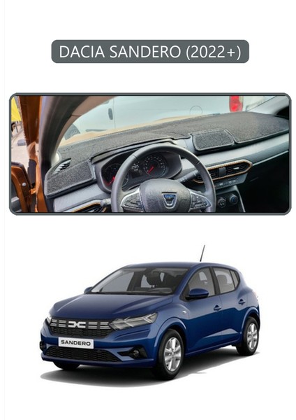 Dacıa Sandero 2022+ Torpido Koruma Halısı Gri Kenar