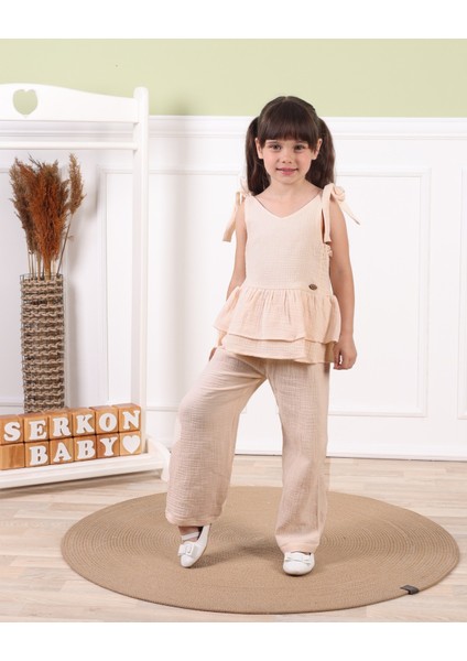 Kız Askılı Bluz Müslin Takım SER-0853
