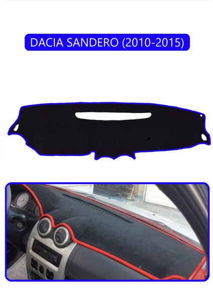 Dacıa Sandero 2010-2015TORPİDO Koruma Halısı Mavi Kenar