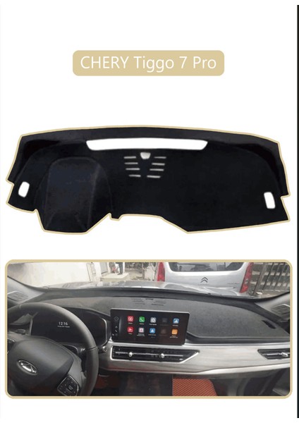 Chery Tiggo 7 Pro Torpido Koruma Halısı Bej Kenar
