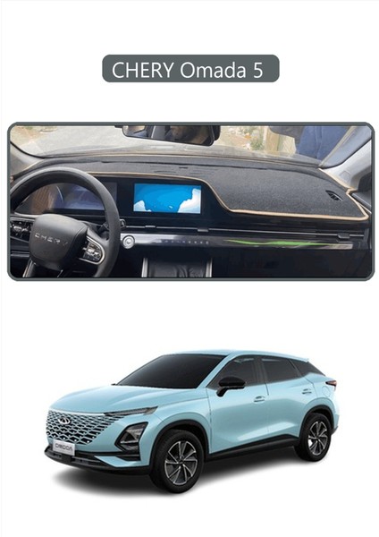 Chery Omada 5 Torpido Koruma Halısı Gri Kenar