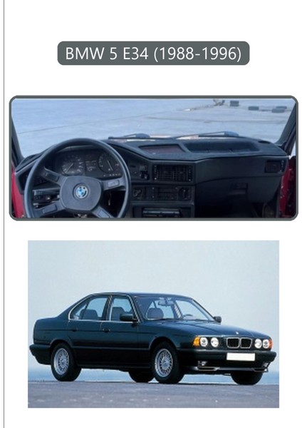 Bmw 5 E34 1988-1996TORPİDO Koruma Halısı Gri Kenar