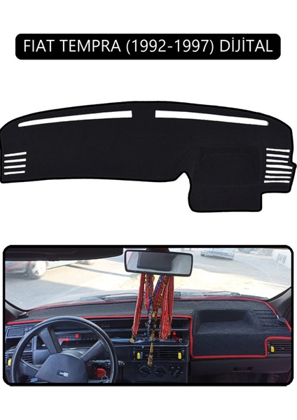 Fıat Tempra 1992-1997 Modellerine Uygun Dijitaltorpido Koruma Halısı Siyah Kenar
