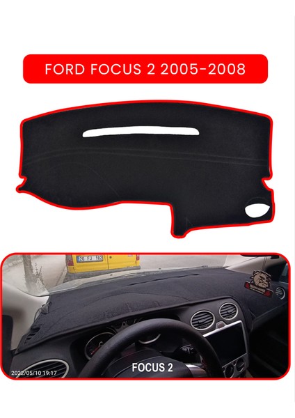 Ford Focus 2 (2005-2008)TORPİDO Koruma Halısı Kırmızı Kenar