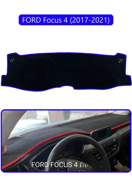 Ford Focus 4 (2017-2021)TORPİDO Koruma Halısı Mavi Kenar
