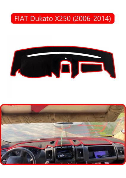 Fıat Dukato X250 2006-2014 Modellerine Uyguntorpido Koruma Halısı Kırmızı Kenar