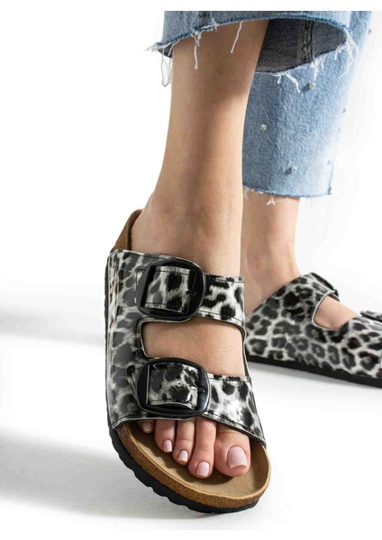 Siyah Leopar Terlik