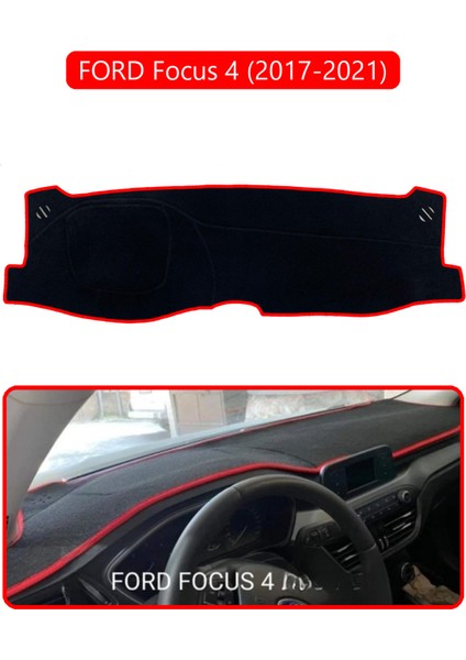 Ford Focus 4 (2017-2021)TORPİDO Koruma Halısı Kırmızı Kenar