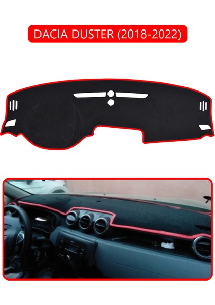 Dacıa Duster 2018-2022TORPİDO Koruma Halısı Kırmızı Kenar