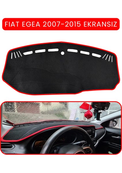Fıat Egea 2007-2021 Modellerine Uygun Ekransız Torpido Koruma Halısı Kırmızı Kenar