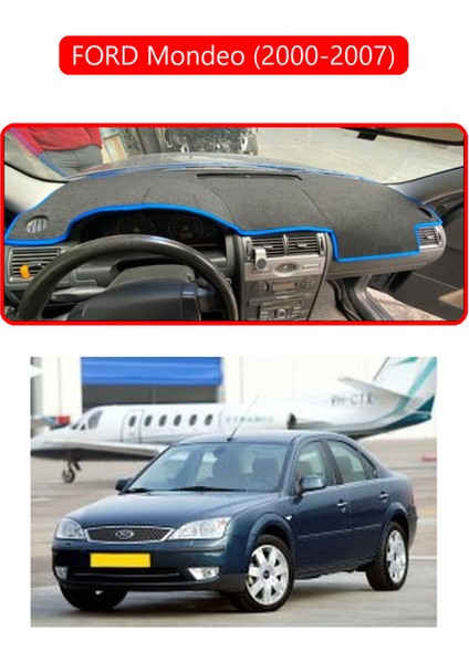 Ford Mondeo (2000-2007)TORPİDO Koruma Halısı Kırmızı Kenar