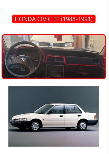 Honda Cıvıc Ef 1988-1991TORPİDO Koruma Halısı Kırmızı Kenar