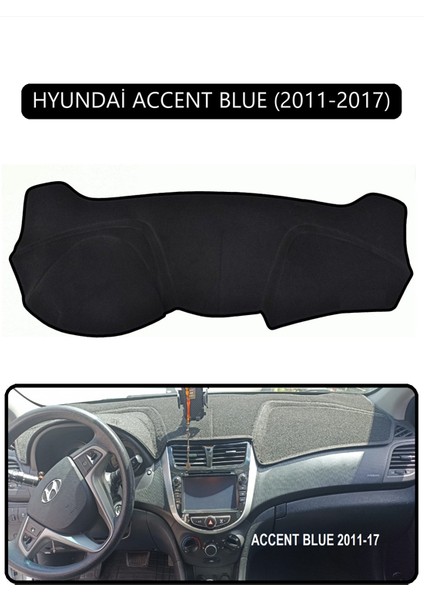 Hyundai Accent Blue 2011-2017TORPİDO Koruma Halısı Siyah Kenar