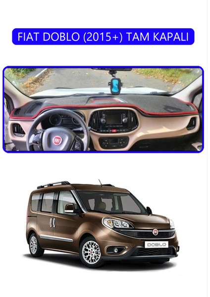 Fıat Doblo 2015+ Tam Kapalıtorpido Koruma Halısı Mavi Kenar