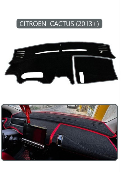 Cıtroen Cactus 2013+TORPİDO Koruma Halısı Gri Kenar