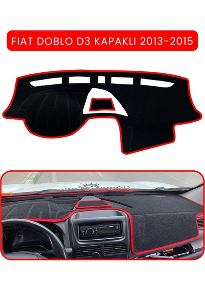 Fıat Doblo D3 Kapaklı 2013-15 Modellerine Uyguntorpido Koruma Halısı Kırmızı Kenar