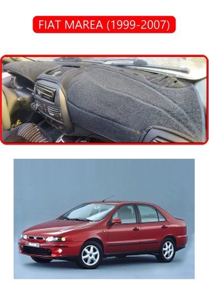 Fıat Marea 1999-2007TORPİDO Koruma Halısı Kırmızı Kenar