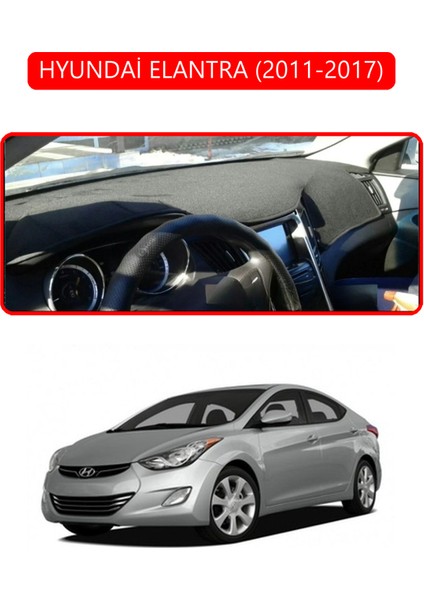 Hyundai Elantra 2011-2017TORPİDO Koruma Halısı Kırmızı Kenar