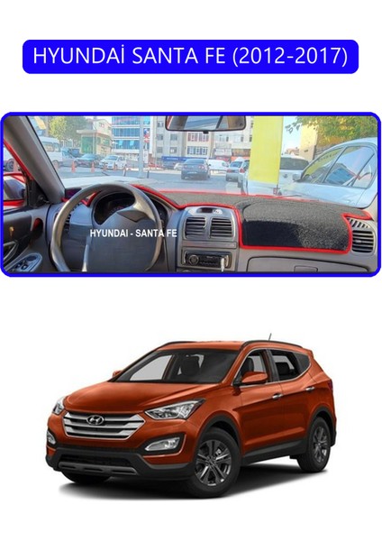 Hyundai Santa Fe 2012-2017TORPİDO Koruma Halısı Mavi Kenar