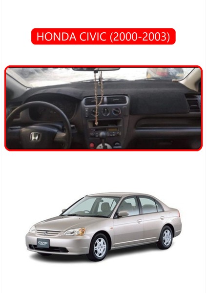 Honda Cıvıc 2000-2003TORPİDO Koruma Halısı Kırmızı Kenar