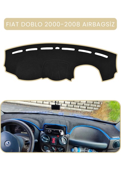 Fıat Doblo 2000-2008 Modellerine Uygun Aırbagsıztorpido Koruma Halısı Bej Kenar