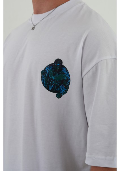 Fabulous-Oversize Tişört | Sırt Baskılı – Minimal Göğüs Desenli Unisex Tshirt indirimleri