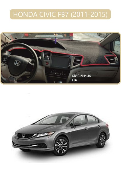 Honda Cıvıc Fb7 2011-2015TORPİDO Koruma Halısı Bej Kenar