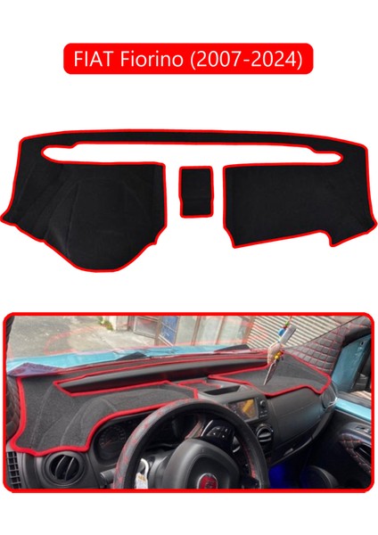 Fıat Fiorino 2007-2020 Modellerine Uygun Eski Torpido Koruma Halısı Kırmızı Kenar