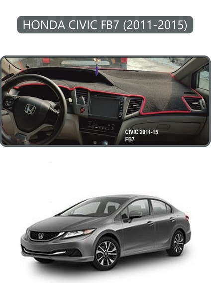 Honda Cıvıc Fb7 2011-2015TORPİDO Koruma Halısı Gri Kenar