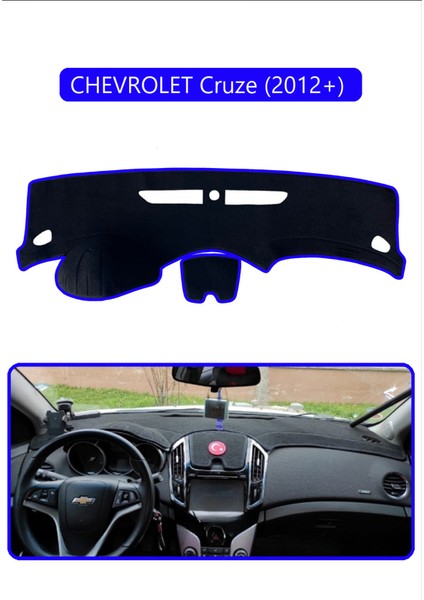 Chevrolet Cruze 2008-2011TORPİDO Koruma Halısı Mavi Kenar