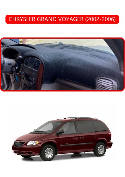 Chrysler Grand Voyager 2002-2006TORPİDO Koruma Halısı Kırmızı Kenar